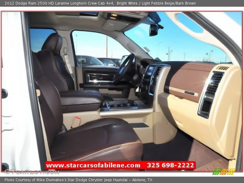 Bright White / Light Pebble Beige/Bark Brown 2012 Dodge Ram 2500 HD Laramie Longhorn Crew Cab 4x4