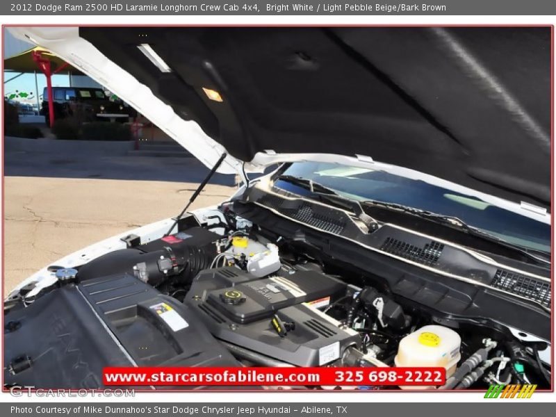 Bright White / Light Pebble Beige/Bark Brown 2012 Dodge Ram 2500 HD Laramie Longhorn Crew Cab 4x4
