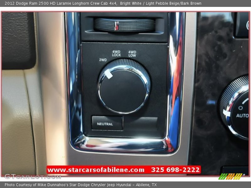 Bright White / Light Pebble Beige/Bark Brown 2012 Dodge Ram 2500 HD Laramie Longhorn Crew Cab 4x4