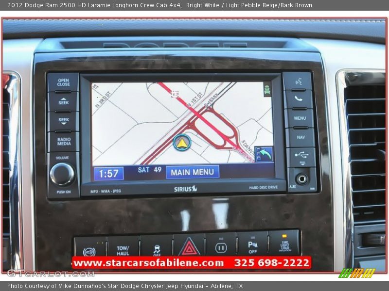 Bright White / Light Pebble Beige/Bark Brown 2012 Dodge Ram 2500 HD Laramie Longhorn Crew Cab 4x4