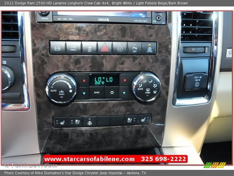 Bright White / Light Pebble Beige/Bark Brown 2012 Dodge Ram 2500 HD Laramie Longhorn Crew Cab 4x4