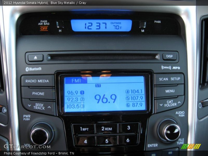 Blue Sky Metallic / Gray 2012 Hyundai Sonata Hybrid