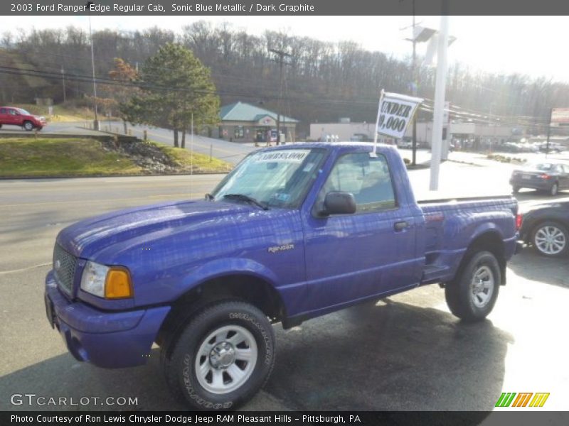 Sonic Blue Metallic / Dark Graphite 2003 Ford Ranger Edge Regular Cab