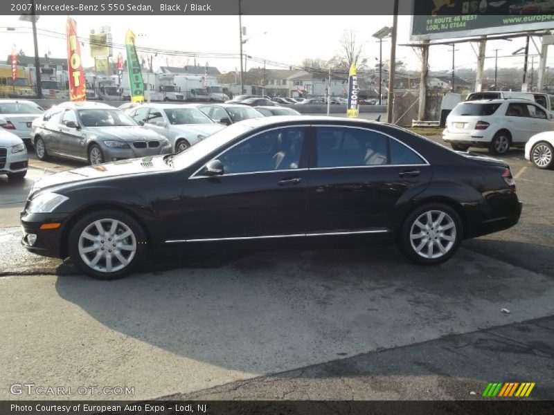 Black / Black 2007 Mercedes-Benz S 550 Sedan