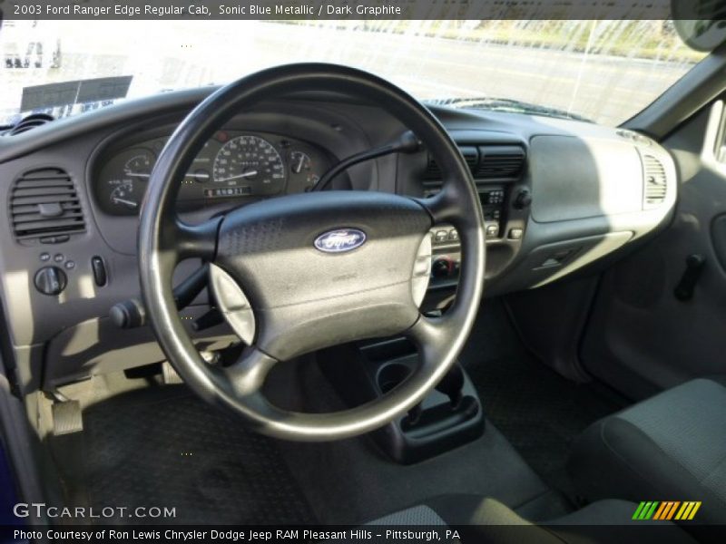 Sonic Blue Metallic / Dark Graphite 2003 Ford Ranger Edge Regular Cab