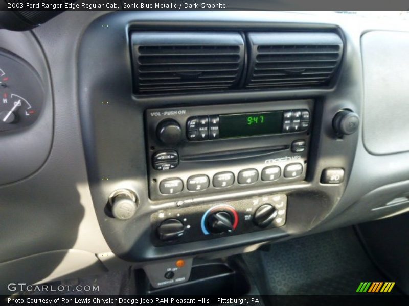 Sonic Blue Metallic / Dark Graphite 2003 Ford Ranger Edge Regular Cab