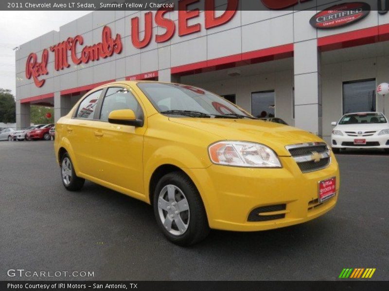 Summer Yellow / Charcoal 2011 Chevrolet Aveo LT Sedan