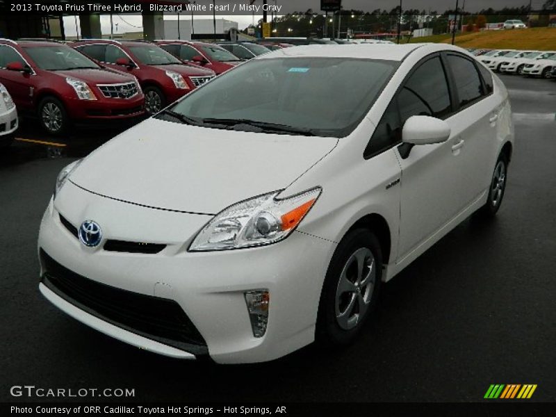 Blizzard White Pearl / Misty Gray 2013 Toyota Prius Three Hybrid