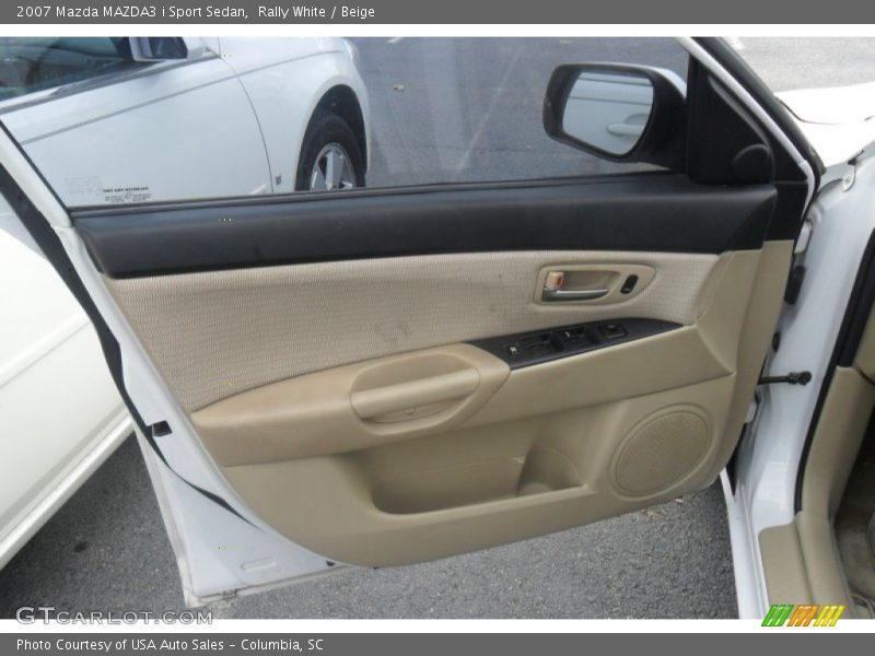 Rally White / Beige 2007 Mazda MAZDA3 i Sport Sedan