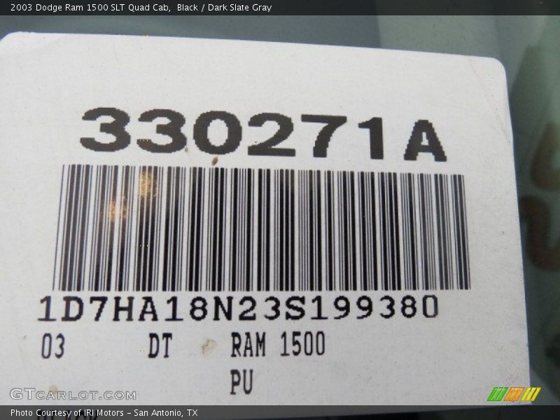 Black / Dark Slate Gray 2003 Dodge Ram 1500 SLT Quad Cab
