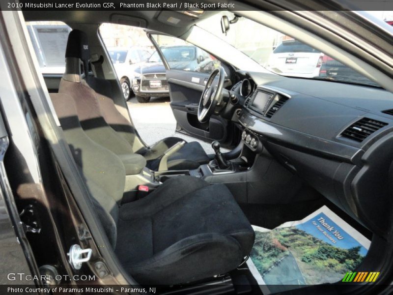 Phantom Black Pearl / Black Sport Fabric 2010 Mitsubishi Lancer Evolution GSR