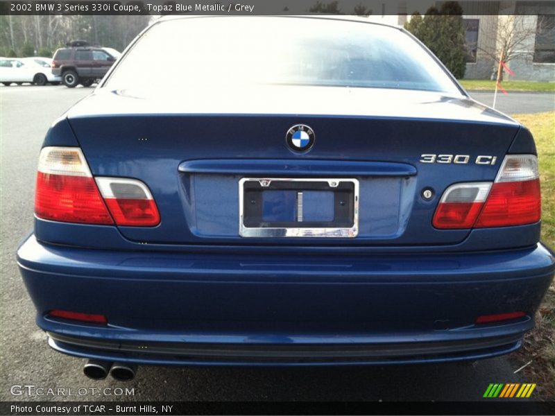 Topaz Blue Metallic / Grey 2002 BMW 3 Series 330i Coupe