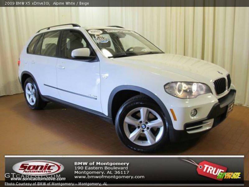 Alpine White / Beige 2009 BMW X5 xDrive30i