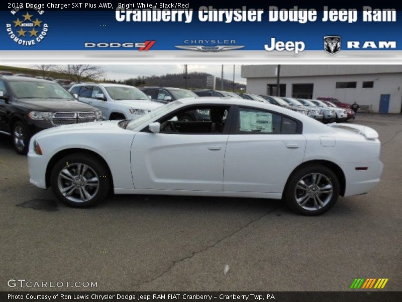 Bright White / Black/Red 2013 Dodge Charger SXT Plus AWD