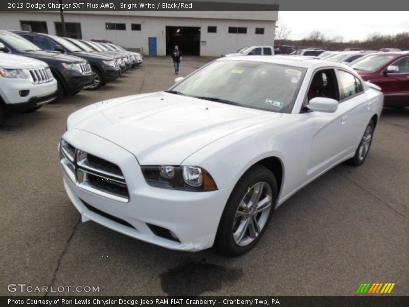 Bright White / Black/Red 2013 Dodge Charger SXT Plus AWD