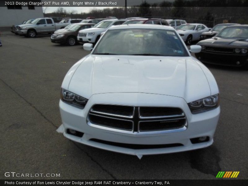Bright White / Black/Red 2013 Dodge Charger SXT Plus AWD