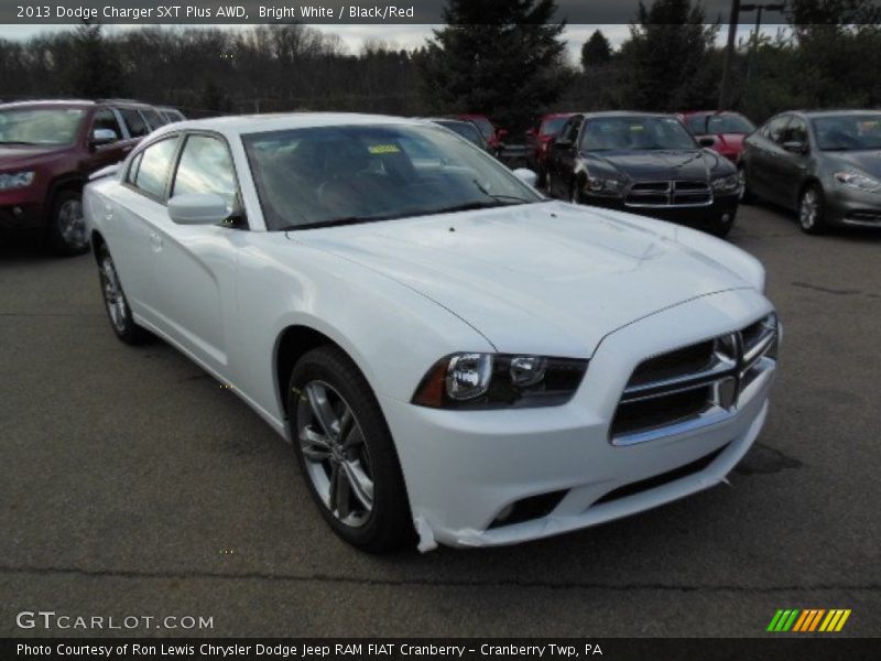 Bright White / Black/Red 2013 Dodge Charger SXT Plus AWD