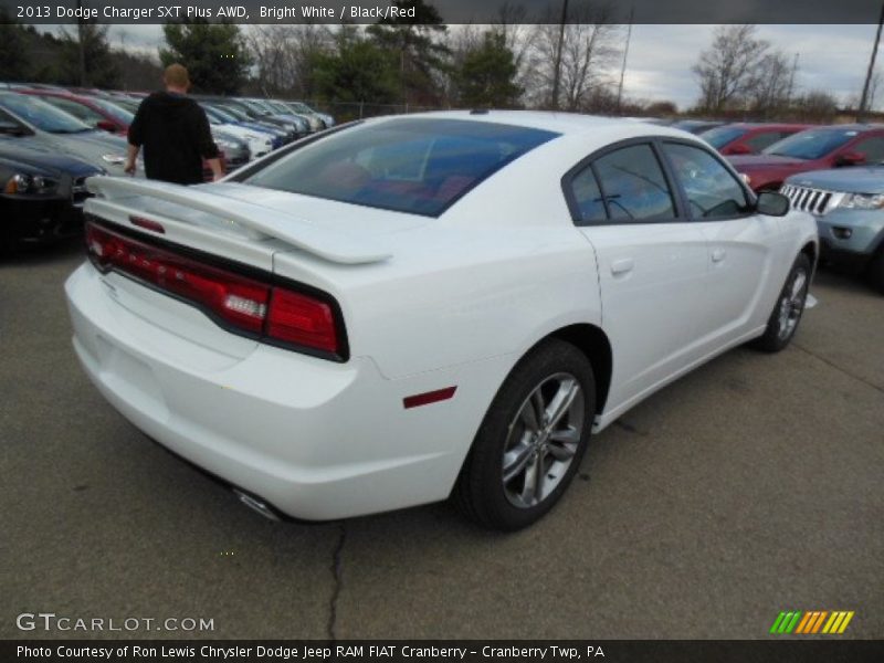 Bright White / Black/Red 2013 Dodge Charger SXT Plus AWD