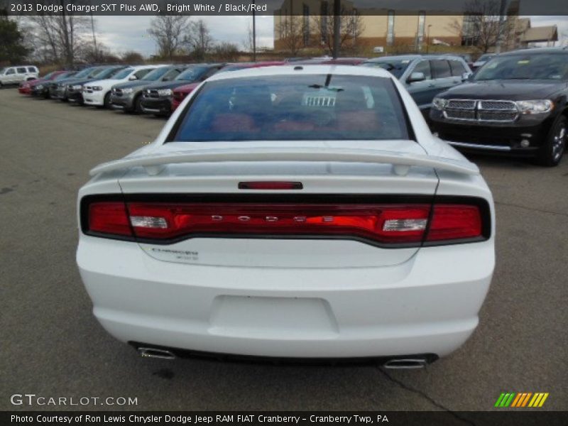 Bright White / Black/Red 2013 Dodge Charger SXT Plus AWD