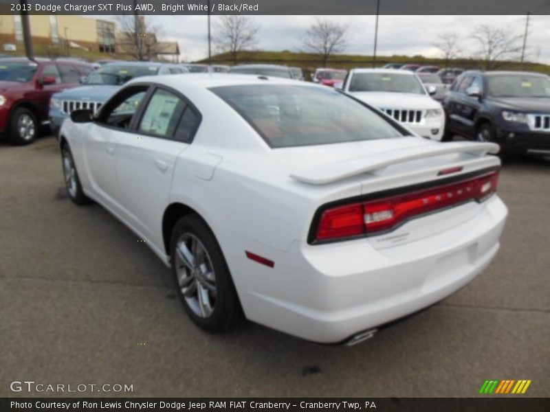 Bright White / Black/Red 2013 Dodge Charger SXT Plus AWD