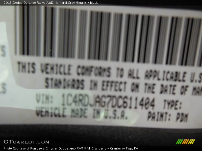 Mineral Gray Metallic / Black 2013 Dodge Durango Rallye AWD