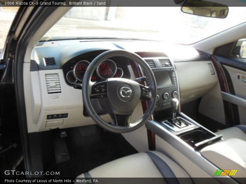 Brilliant Black / Sand 2008 Mazda CX-9 Grand Touring
