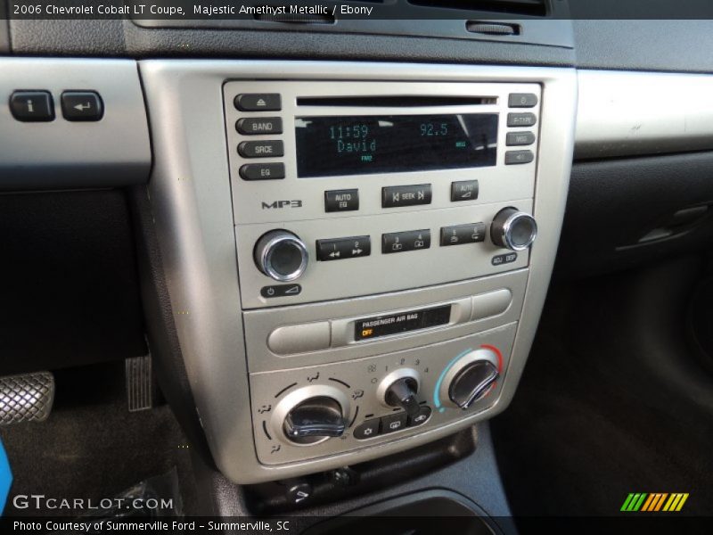 Controls of 2006 Cobalt LT Coupe