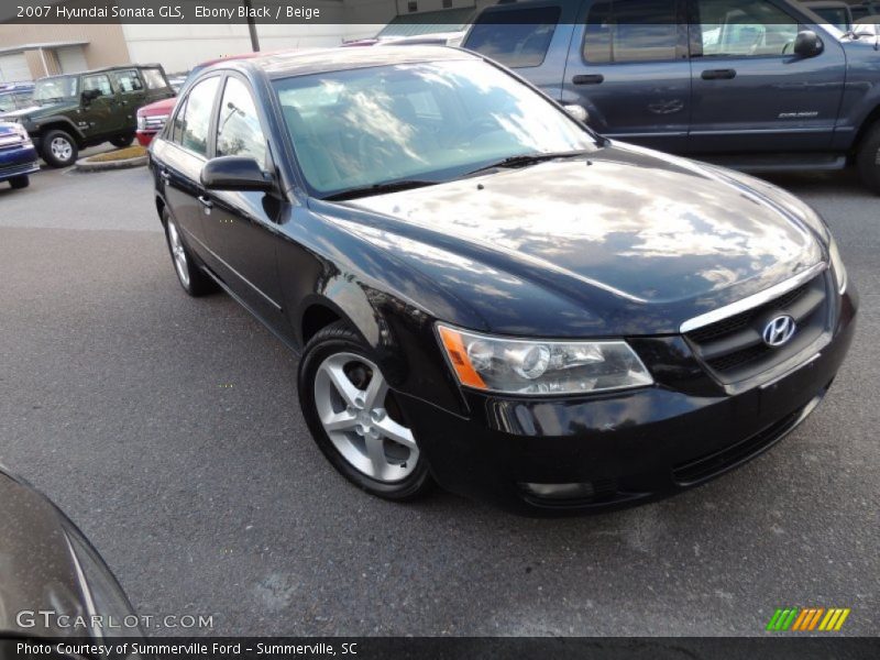 Ebony Black / Beige 2007 Hyundai Sonata GLS