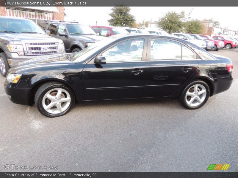 Ebony Black / Beige 2007 Hyundai Sonata GLS