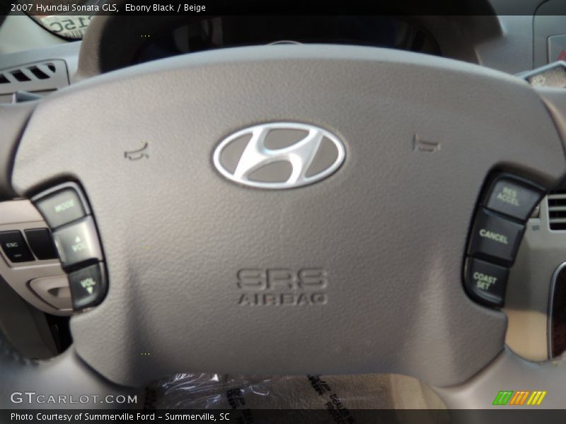 Ebony Black / Beige 2007 Hyundai Sonata GLS