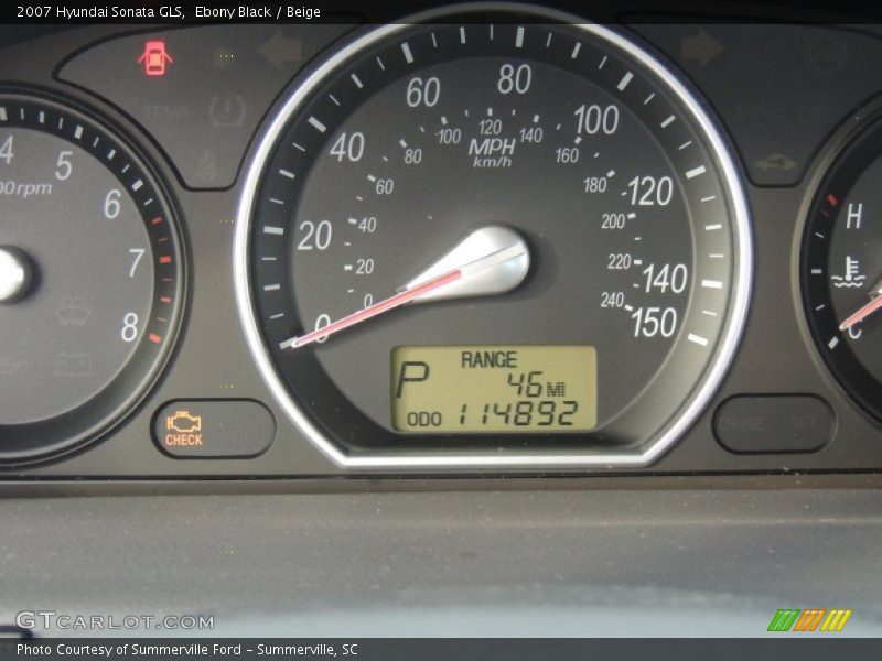 Ebony Black / Beige 2007 Hyundai Sonata GLS