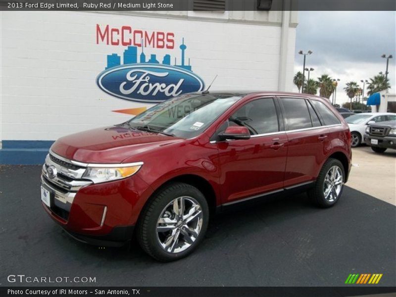 Ruby Red / Medium Light Stone 2013 Ford Edge Limited