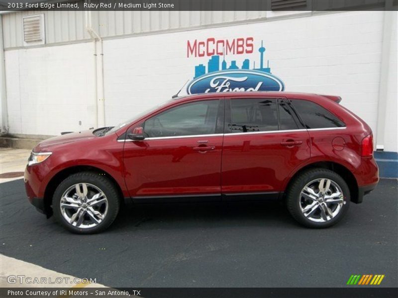 Ruby Red / Medium Light Stone 2013 Ford Edge Limited