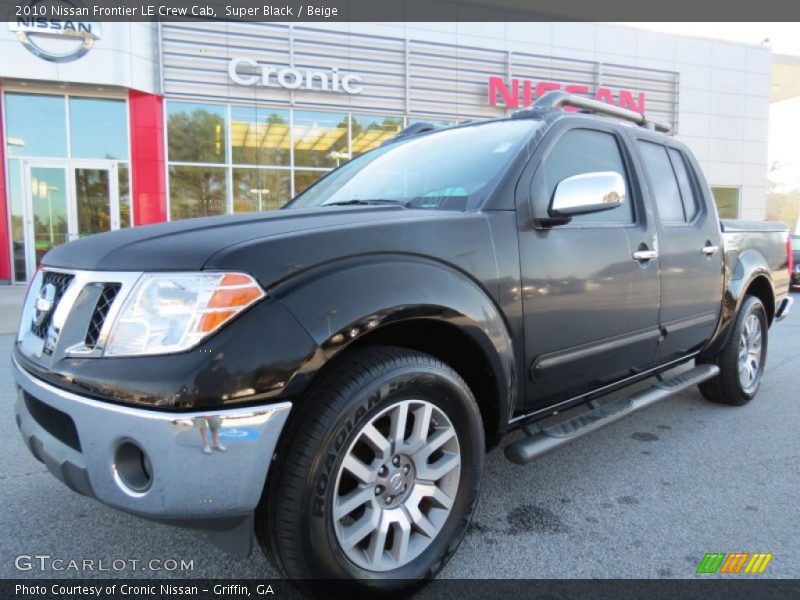 Super Black / Beige 2010 Nissan Frontier LE Crew Cab