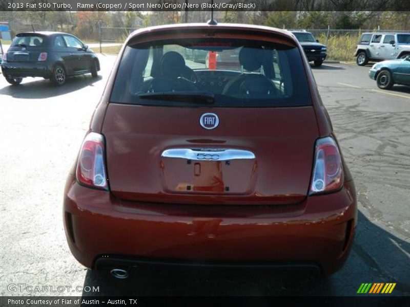 Rame (Copper) / Sport Nero/Grigio/Nero (Black/Gray/Black) 2013 Fiat 500 Turbo