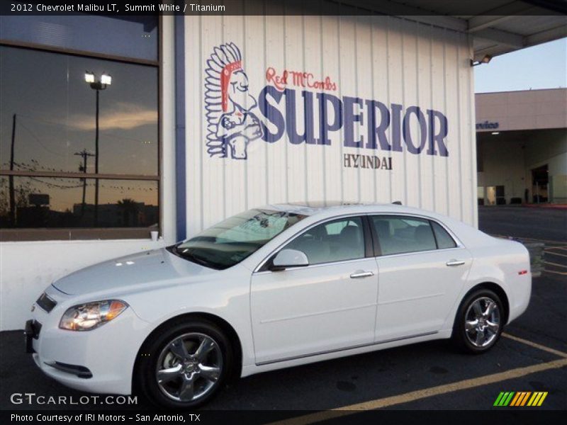 Summit White / Titanium 2012 Chevrolet Malibu LT