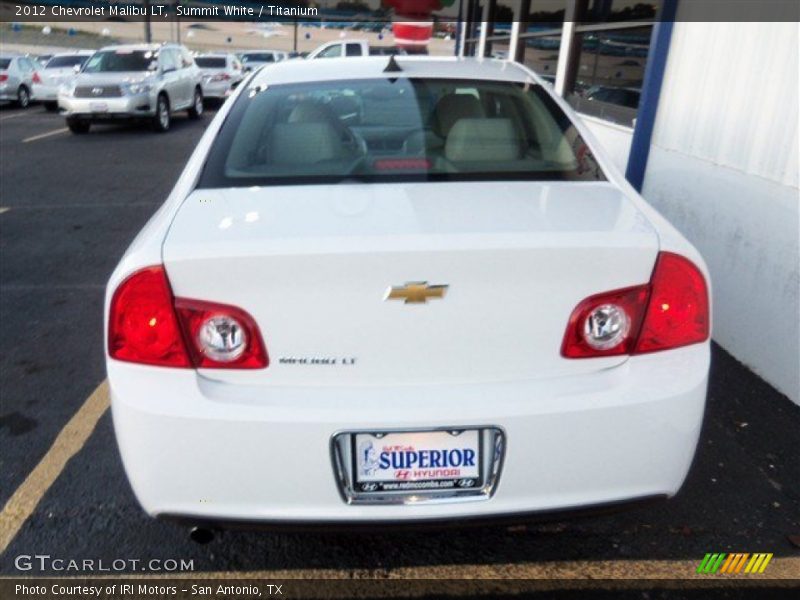 Summit White / Titanium 2012 Chevrolet Malibu LT