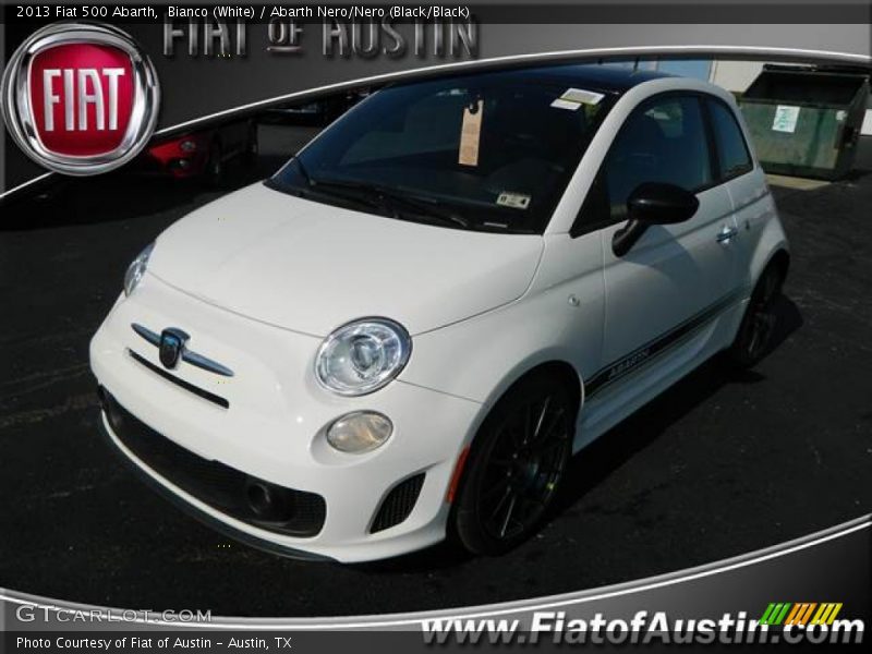 Bianco (White) / Abarth Nero/Nero (Black/Black) 2013 Fiat 500 Abarth