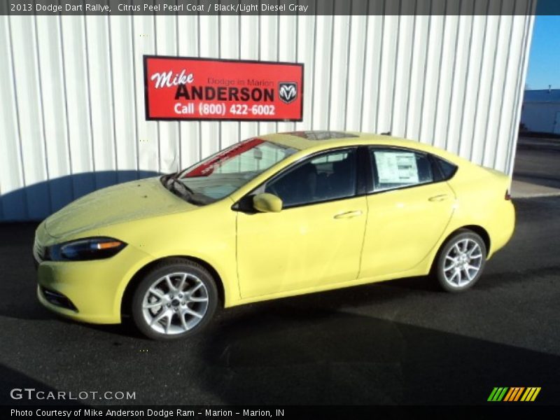 Citrus Peel Pearl Coat / Black/Light Diesel Gray 2013 Dodge Dart Rallye