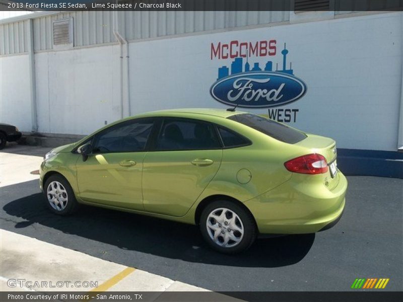Lime Squeeze / Charcoal Black 2013 Ford Fiesta SE Sedan