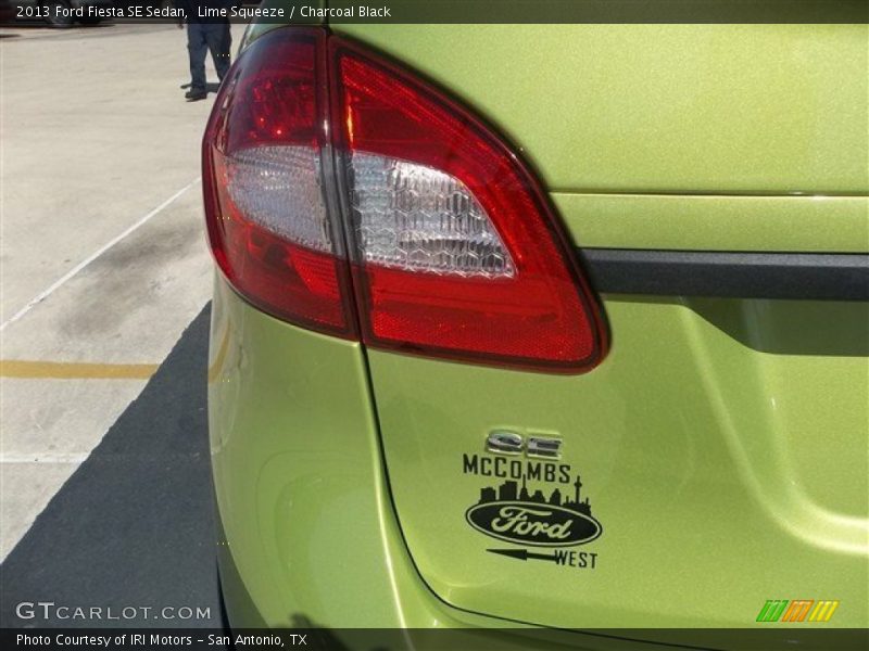 Lime Squeeze / Charcoal Black 2013 Ford Fiesta SE Sedan