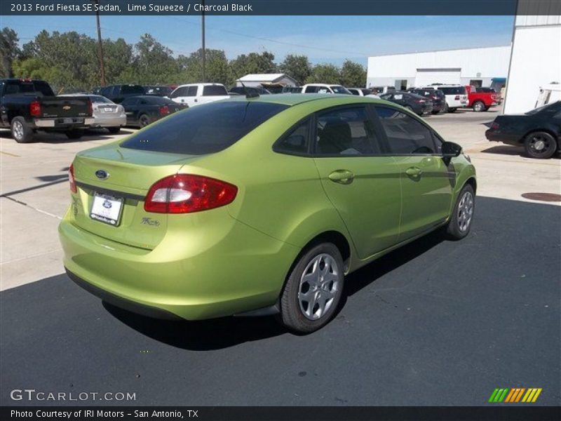 Lime Squeeze / Charcoal Black 2013 Ford Fiesta SE Sedan