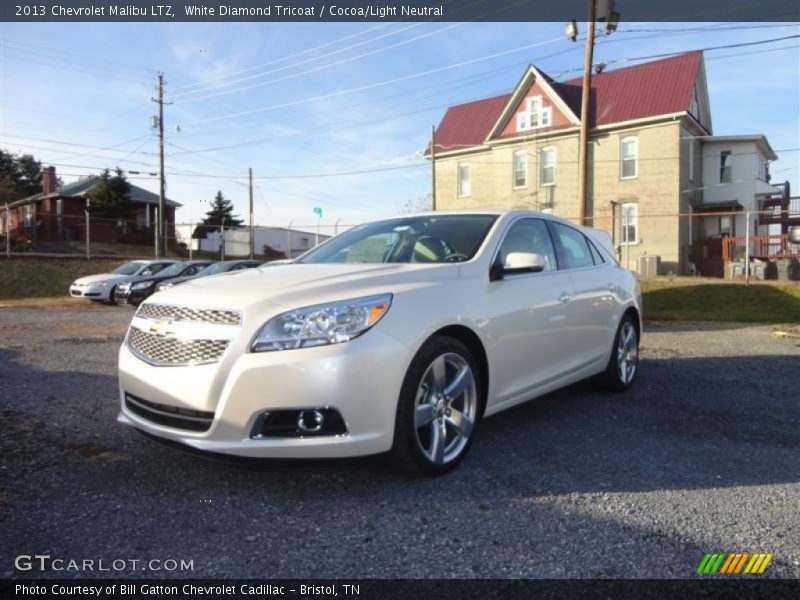 White Diamond Tricoat / Cocoa/Light Neutral 2013 Chevrolet Malibu LTZ