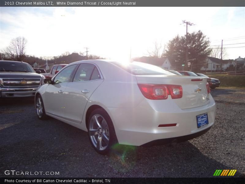 White Diamond Tricoat / Cocoa/Light Neutral 2013 Chevrolet Malibu LTZ