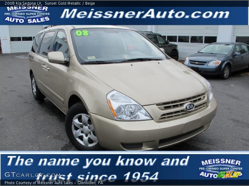 Sunset Gold Metallic / Beige 2008 Kia Sedona LX