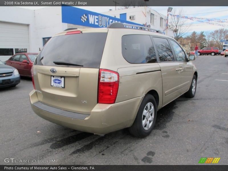 Sunset Gold Metallic / Beige 2008 Kia Sedona LX