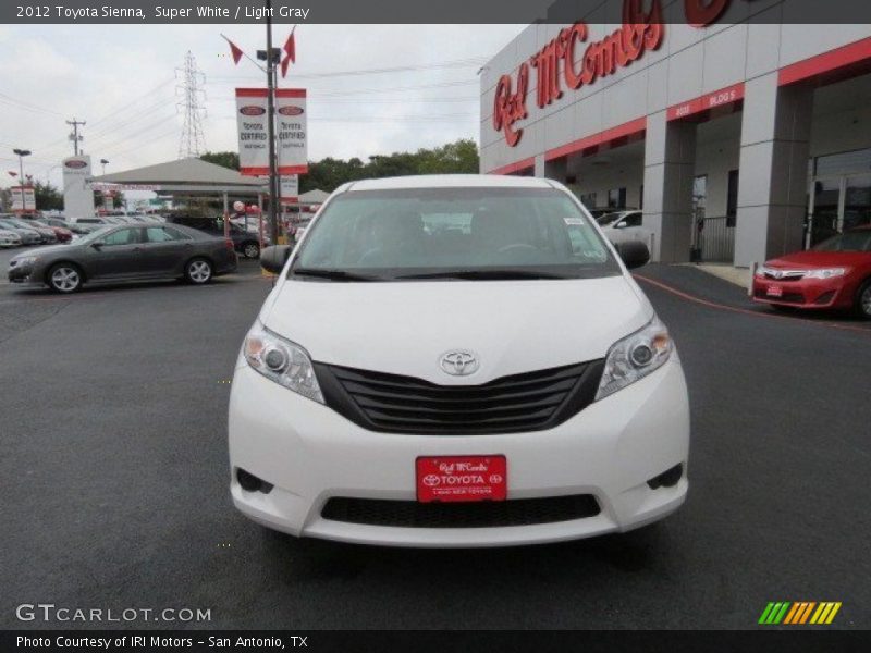 Super White / Light Gray 2012 Toyota Sienna