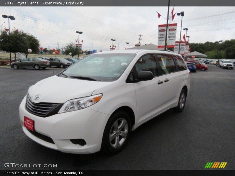 Super White / Light Gray 2012 Toyota Sienna