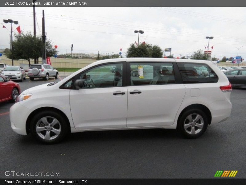 Super White / Light Gray 2012 Toyota Sienna