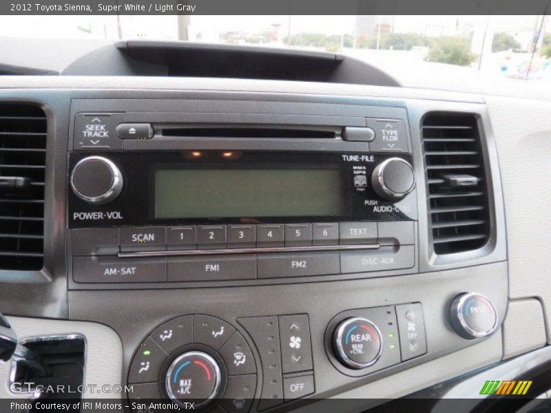 Super White / Light Gray 2012 Toyota Sienna